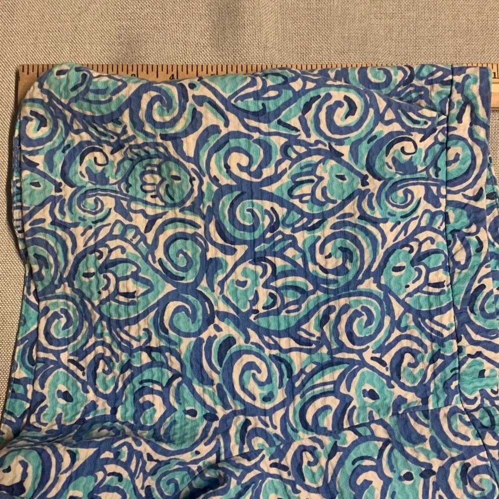 Lilly Pulitzer Adie Shorts Cotton Resort White Chasing Tail Blue Fish 2